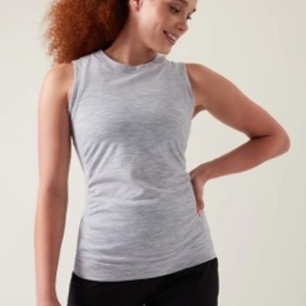 NWT Athleta Foresthill Ascent Seamless Tank, Grey Heather, Size Small